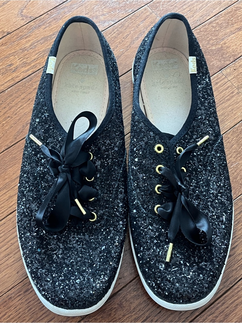 Keds x Kate Spade black glitter sneakers